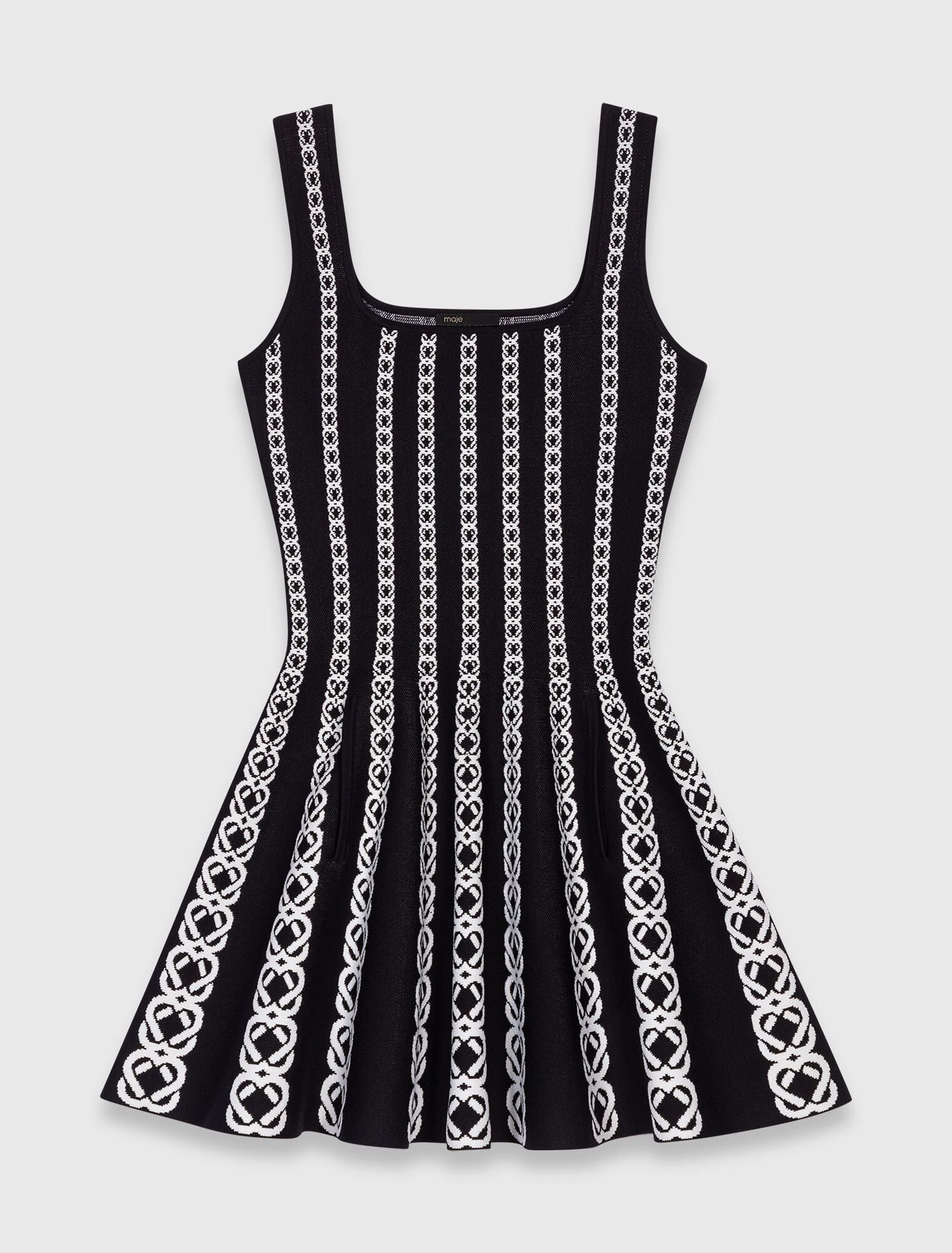 Đầm ngắn đan jacquard